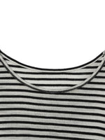 Washable Wool Striped Round Neck Sheath Sweater GOELIA