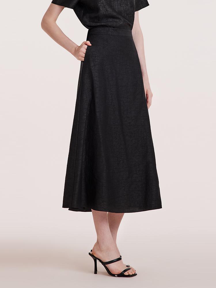 Xiang Yun Silk A-line Waisted Skirt GOELIA