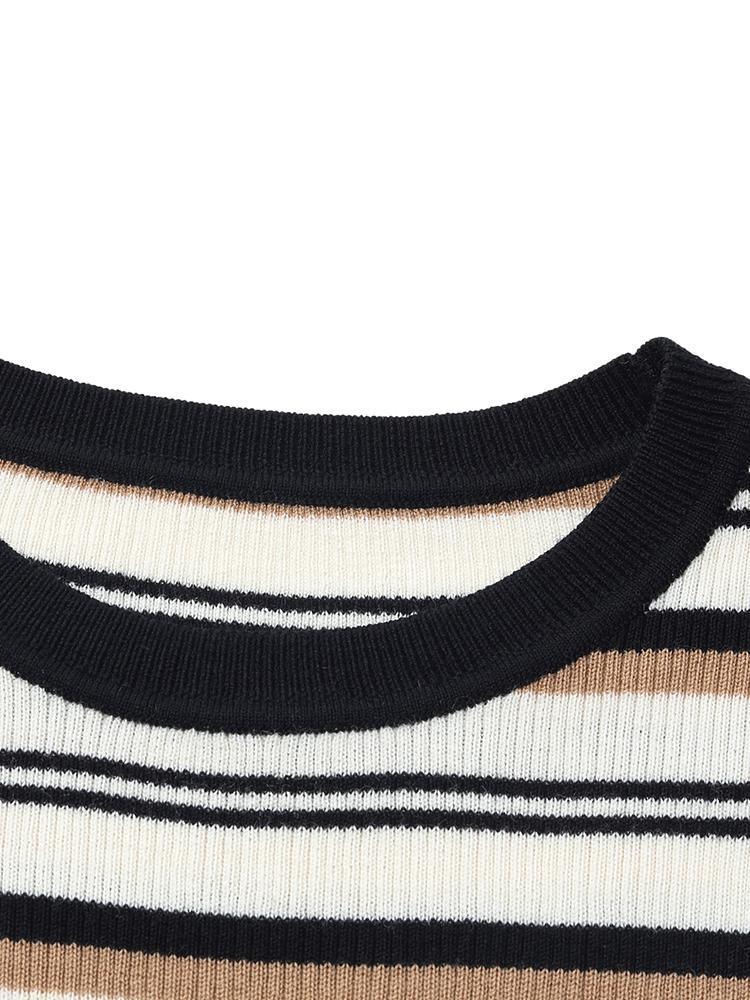 Machine Washable Wool Striped Sweater GOELIA