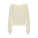 V-neck Tencel And Woolen Sweater With Bows GOELIA