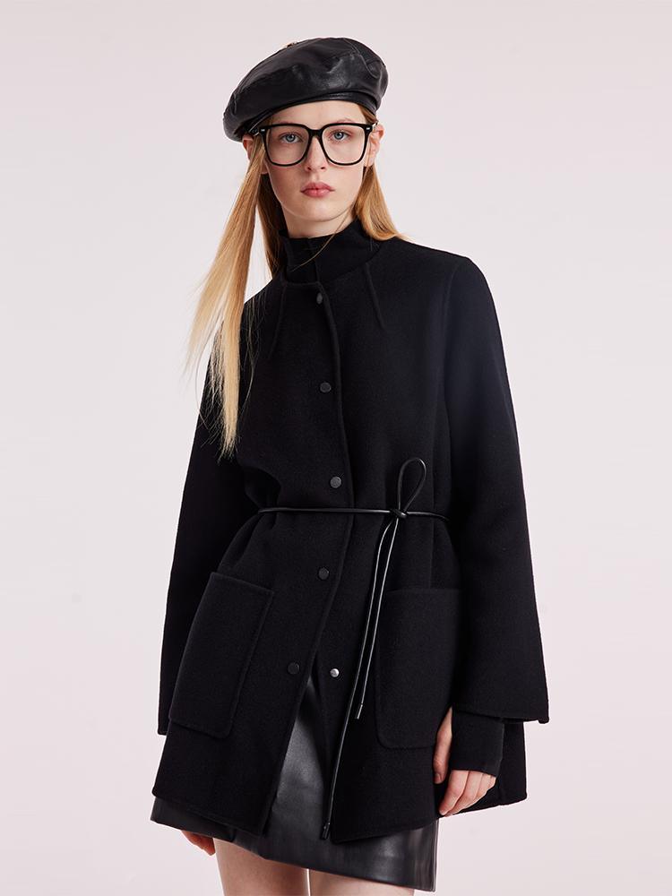 Tencel Wool Double-Faced Coat With Belt