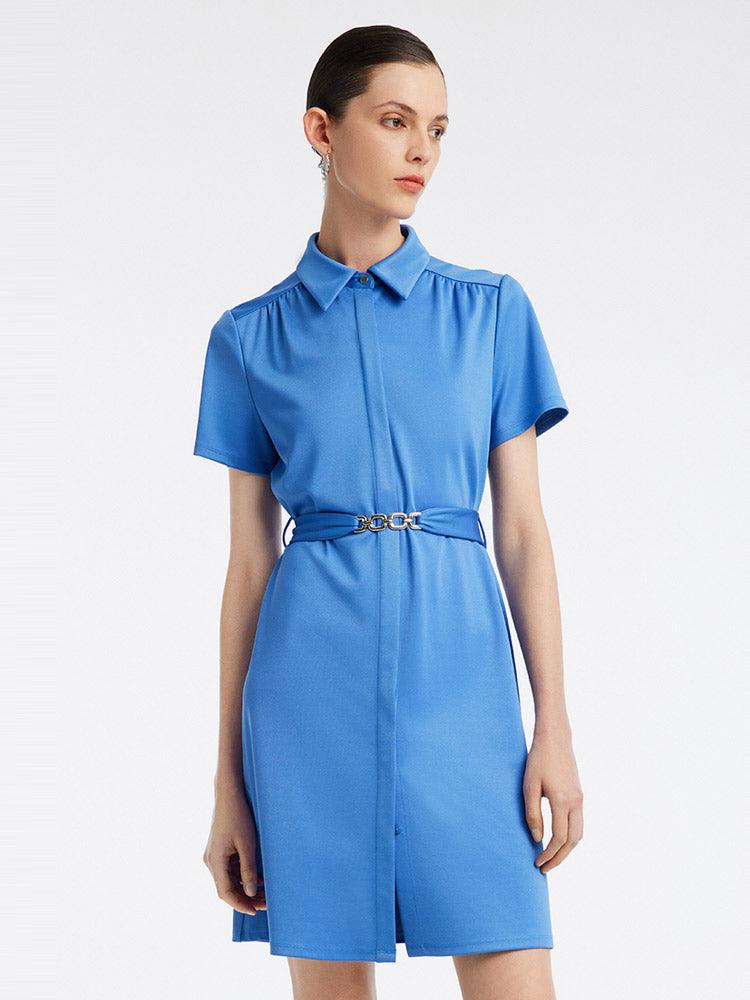 Acetate Knitted Shirt Dress GOELIA