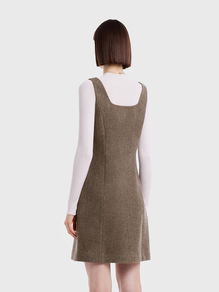 Retro Washable Woolen Tank Dress GOELIA