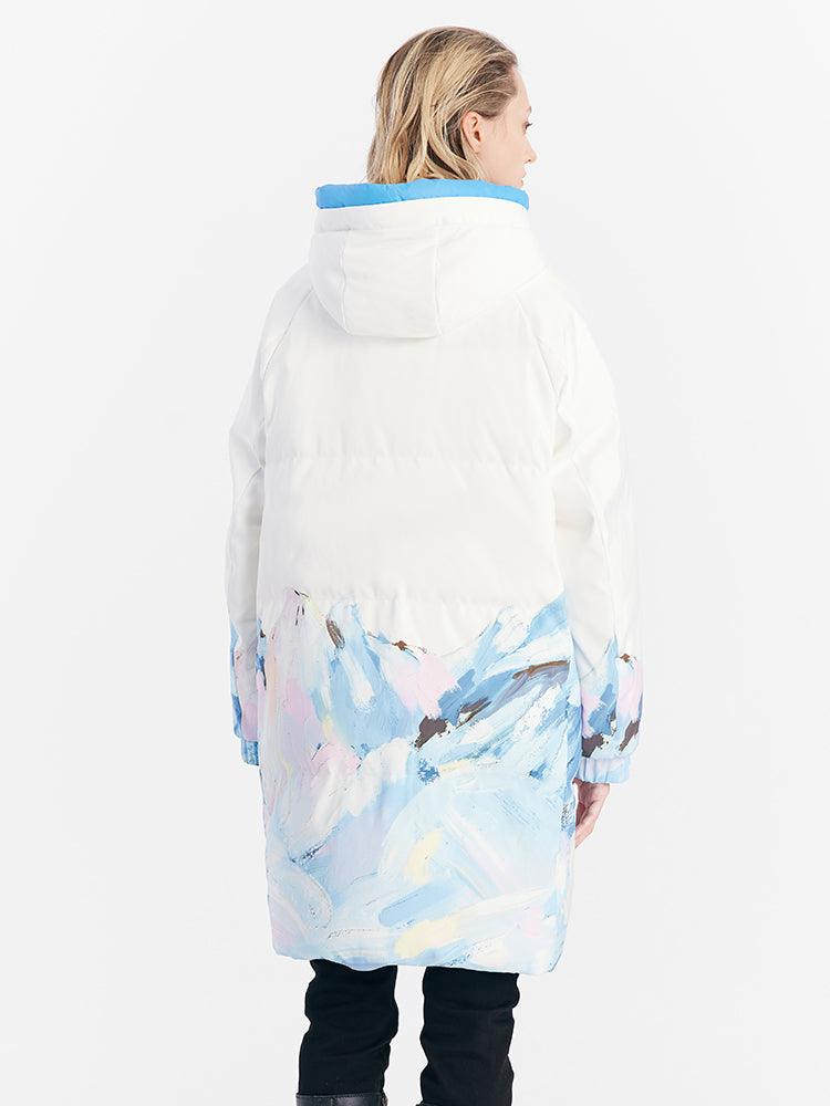 Reversible Snowy Mountains Print Down Garment GOELIA