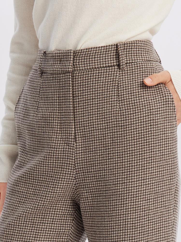 Beige Washable Woolen Pants GOELIA