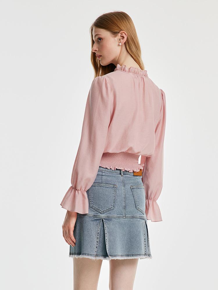 Pink Acetate Woven Blouse GOELIA