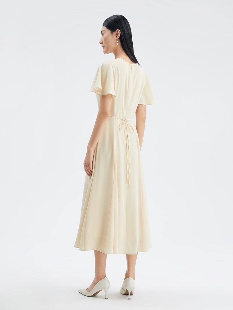 Triacetate Ruffle Sleeve Dress GOELIA