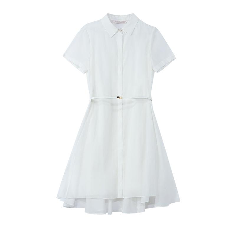 A-line Shirt Dress With Belt GOELIA