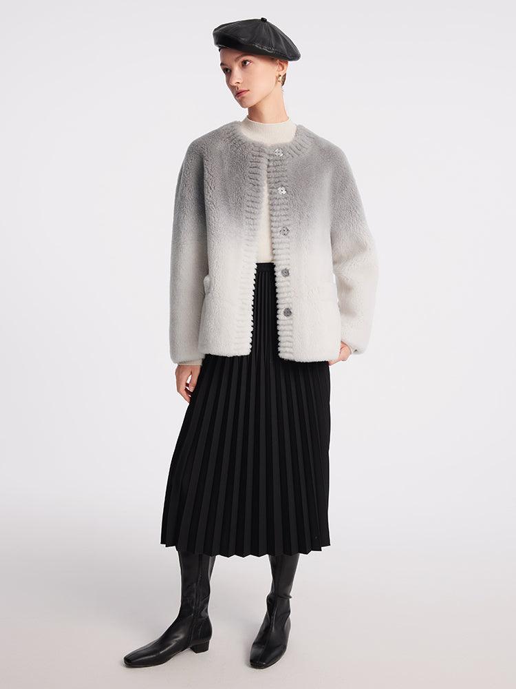 Straight Lamb Wool Short Coat GOELIA