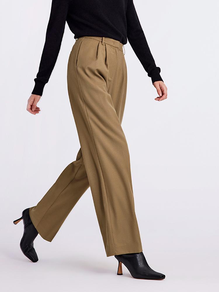 Wool Straight Full Length Pants GOELIA