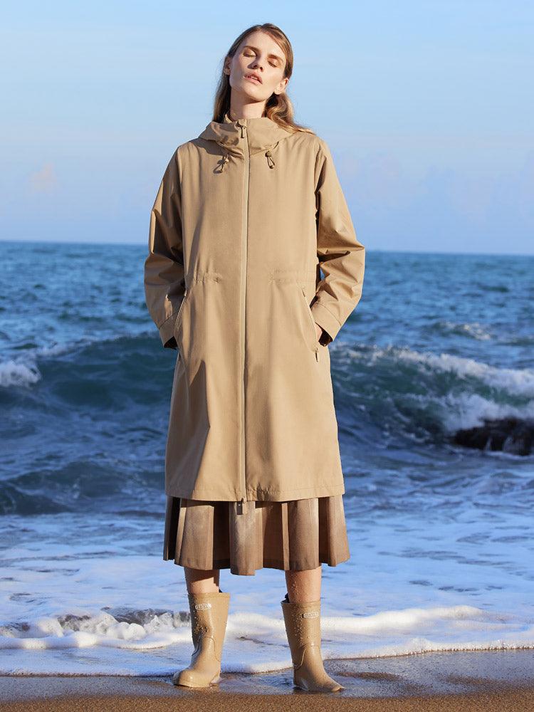 Camel Trench Coat & Down Vest Two-Piece Set GOELIA