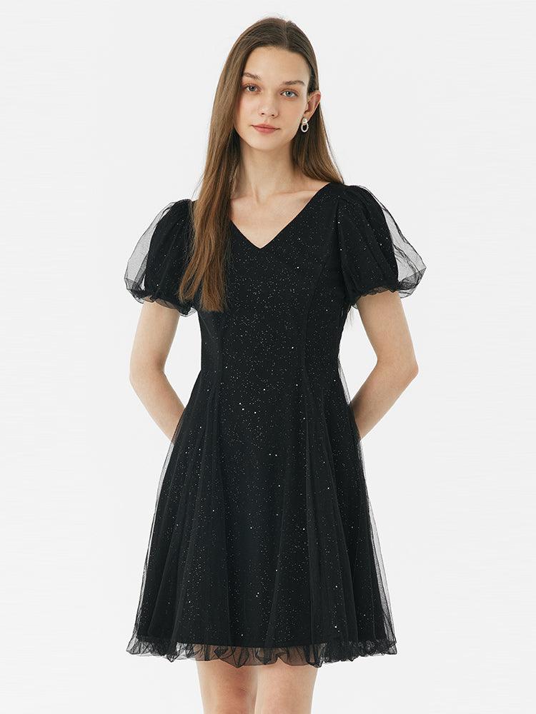 Sequined Fitted A-Shape Dress GOELIA