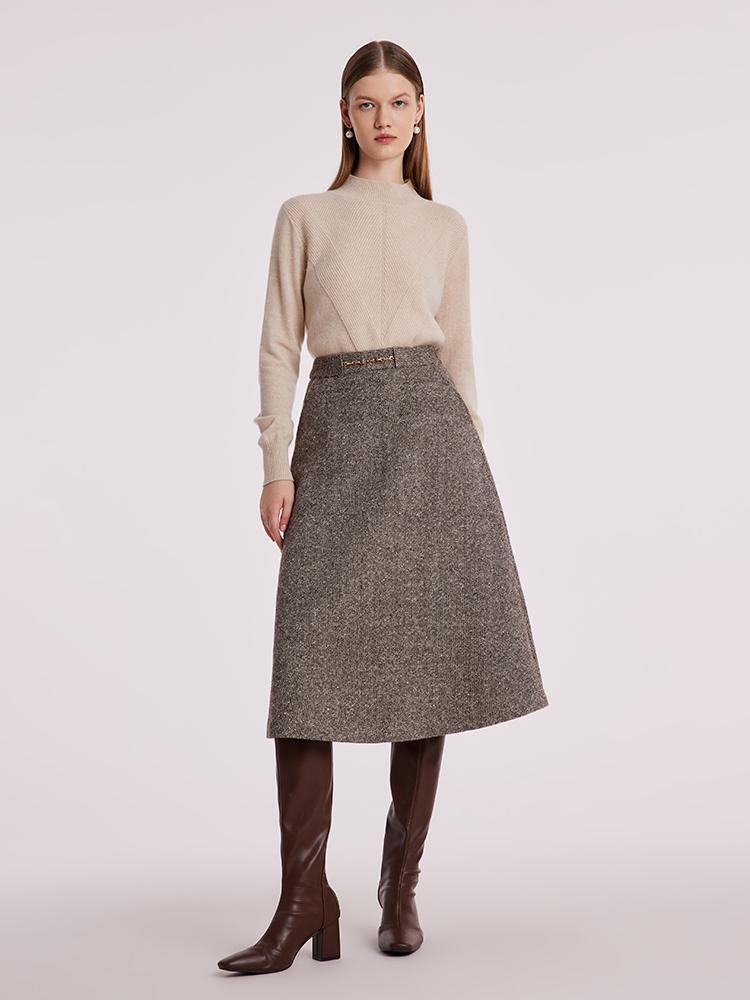 Waisted Washable Woolen Skirt GOELIA