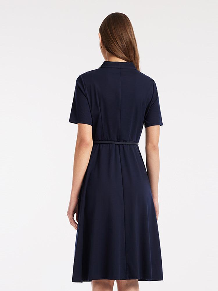 Tencel Knit Gathered Waist Dress GOELIA