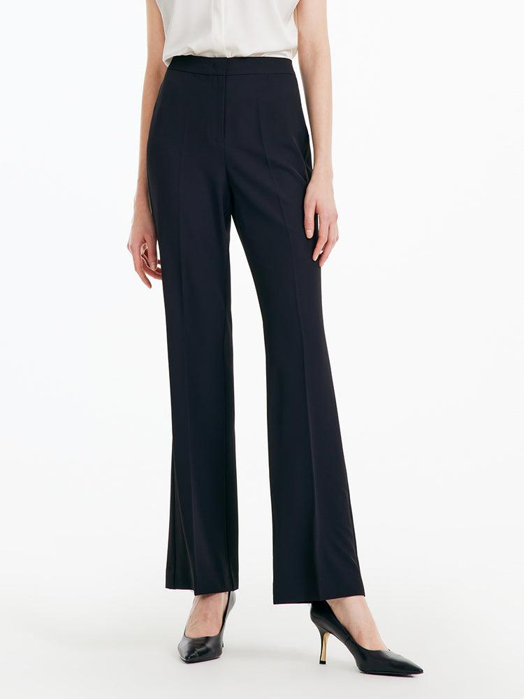 Black Micro-Flare Trousers GOELIA