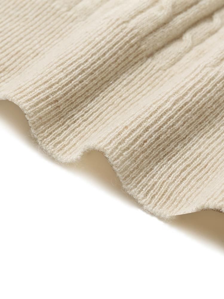 Pure Cashmere Seamless Cable Knit Sweater GOELIA