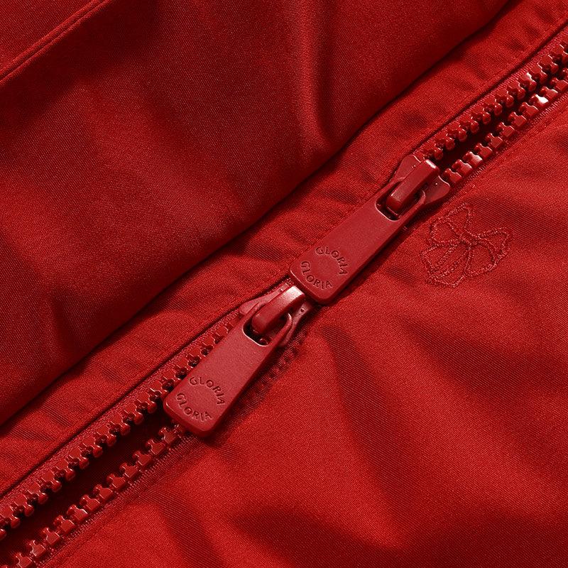 Chili Red Embroidered Down Garment GOELIA