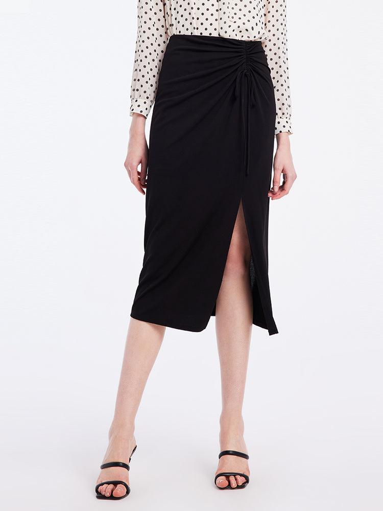 Black Triacetate Knitted Skirt GOELIA