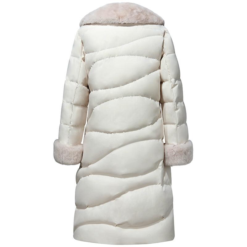 Rabbit Collar Goose Down Coat GOELIA