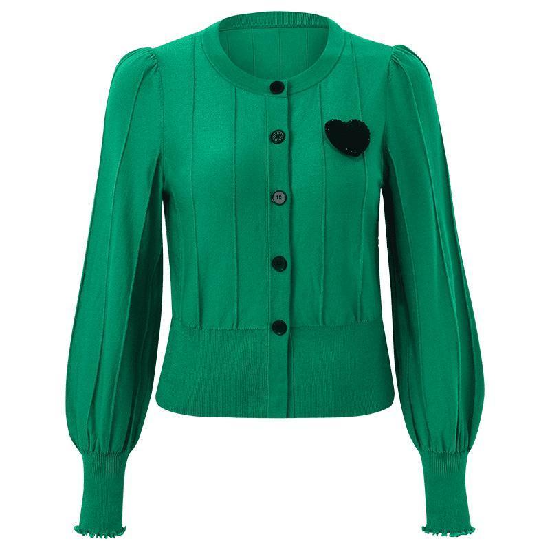 Detachable Brooch Tencel Woolen Knitted Cardigan GOELIA