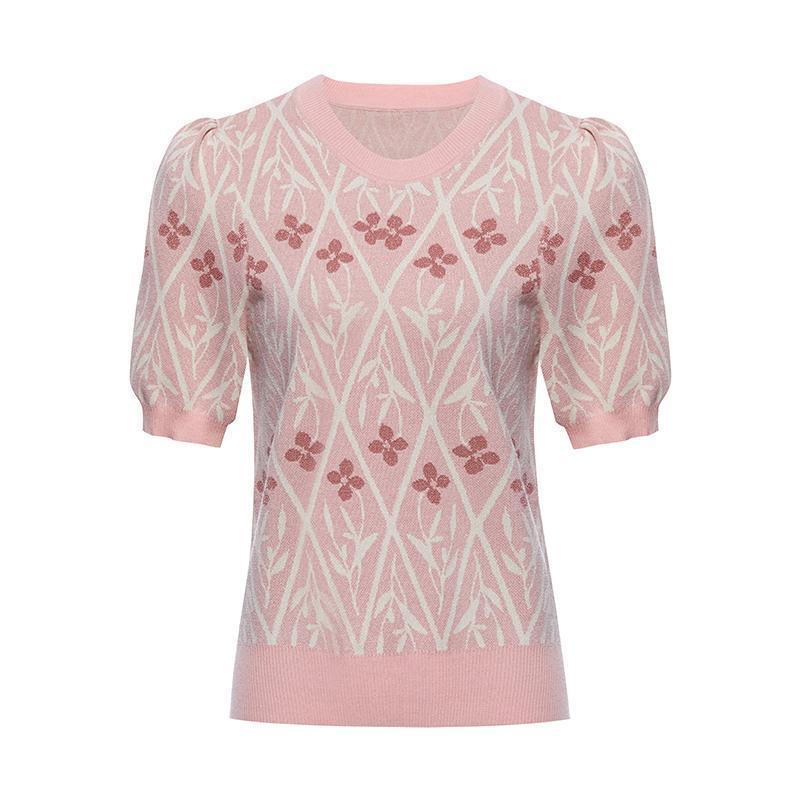 Tencel And Woolen Jacquard Knit Top GOELIA