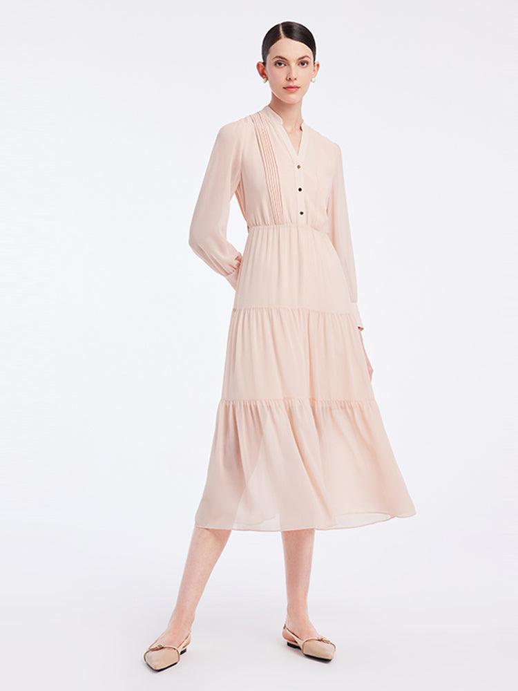 V-Neck Chiffon Dress GOELIA