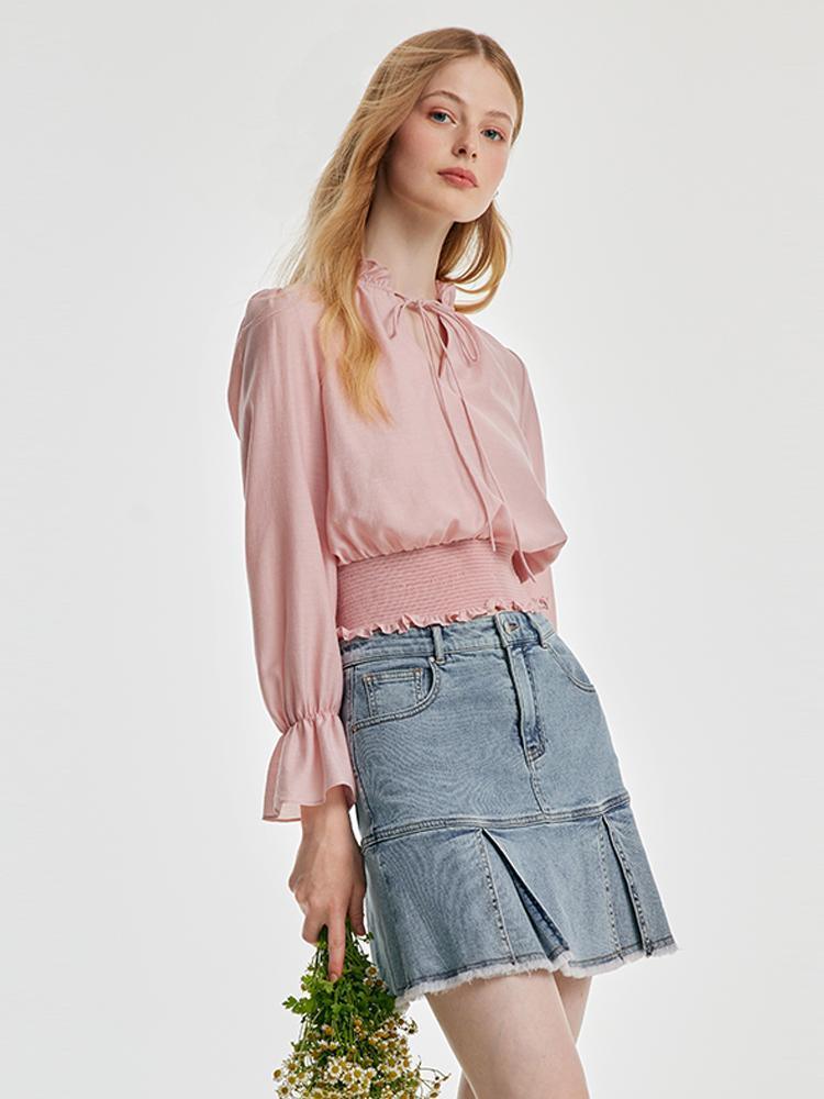 Pink Acetate Woven Blouse GOELIA