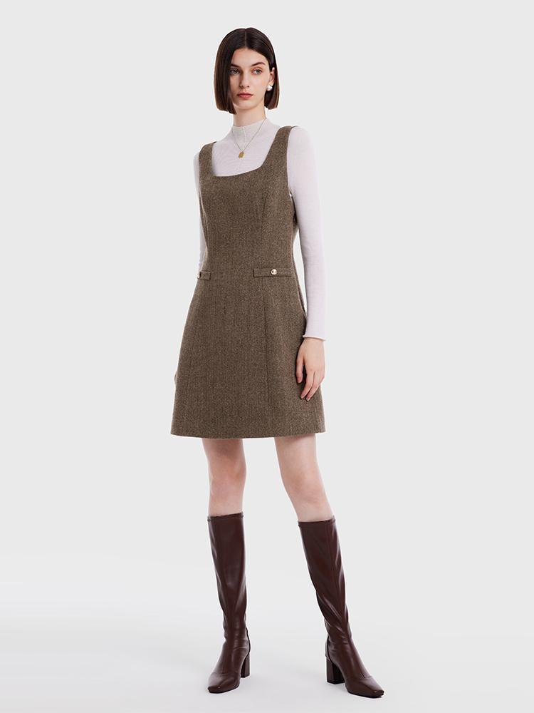 Retro Washable Woolen Tank Dress GOELIA