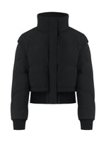 Detachable Sleeves Stand Collar Cropped Goose Down Garment GOELIA