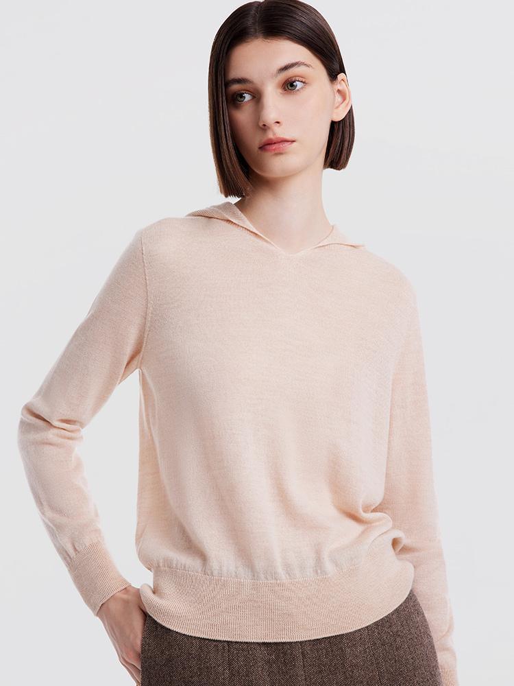 Seamless Hooded Wool Sweater GOELIA