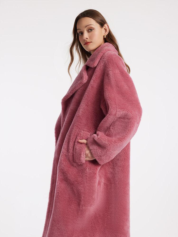 Lamb Wool Oversized Teddy Overcoat GOELIA