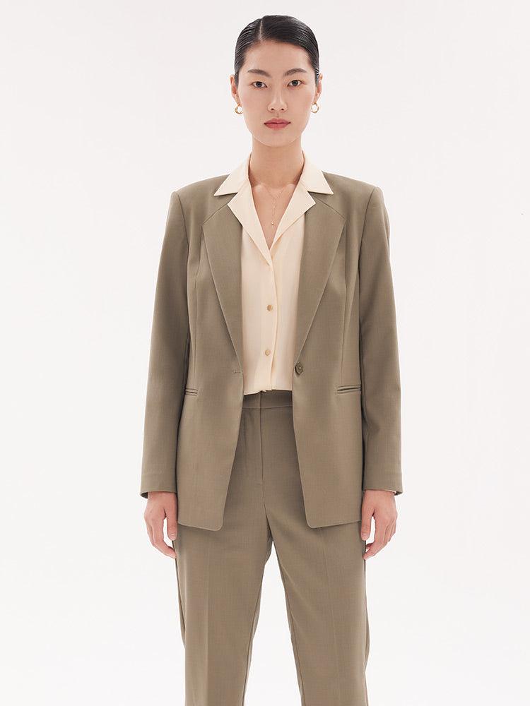 Camel Wool Relaxed Blazer GOELIA