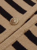 Button Up Woolen Striped Cardigan GOELIA