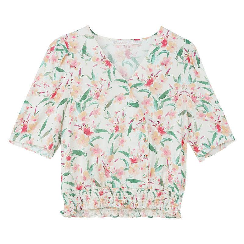 Silk Floral Loose Blouse GOELIA