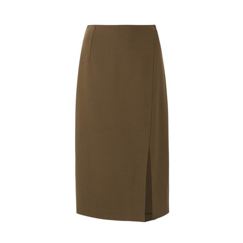 Double Worsted Wool Slit Skirt GOELIA