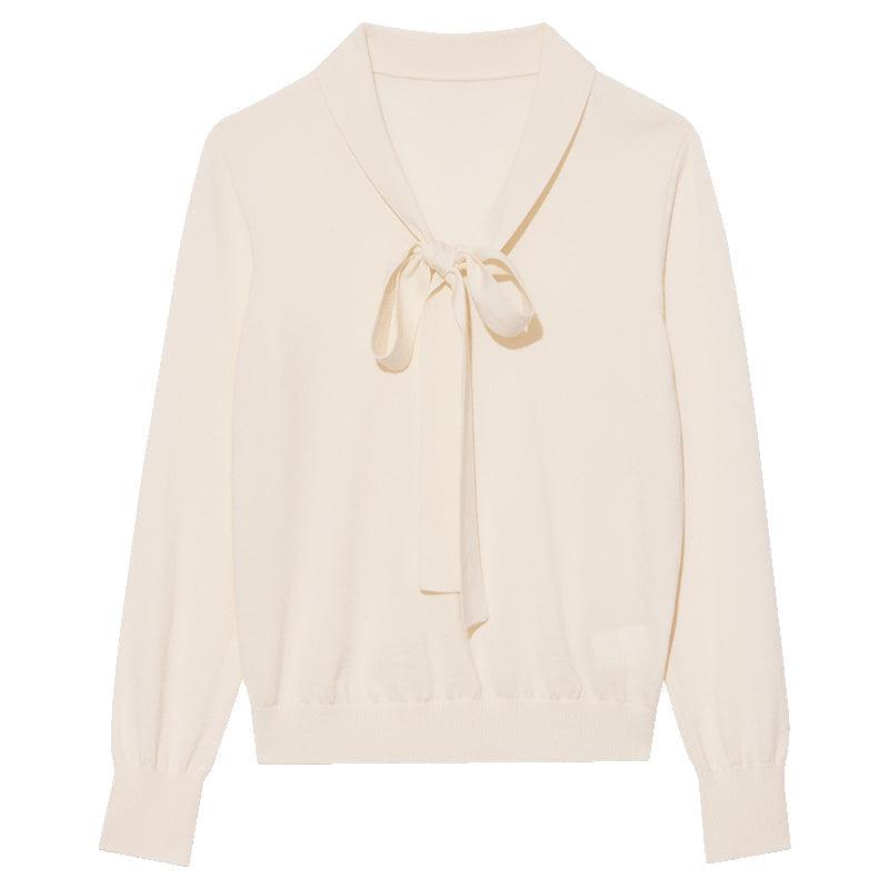 OFF White Woolen Lace-up Sweater GOELIA