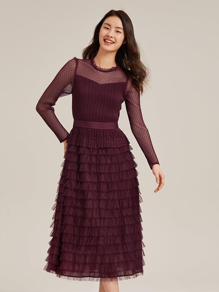 Pleated Tiered Dress GOELIA