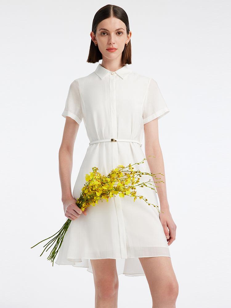 A-line Shirt Dress With Belt GOELIA