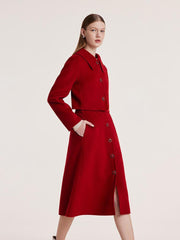 Tencel Wool Crop Jacket And Half Skirt Suit GOELIA