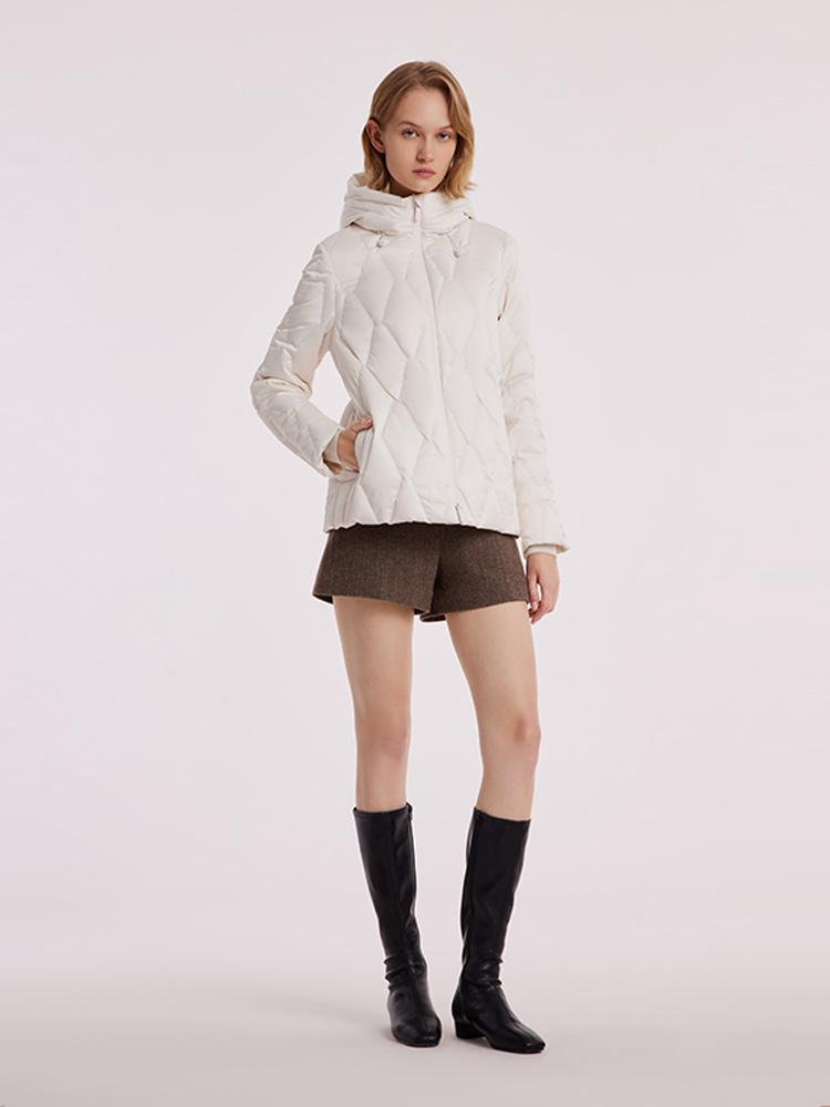 White Hooded Goose Down Garment GOELIA