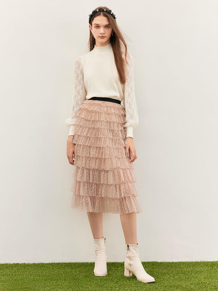 Mesh Layered Skirt GOELIA