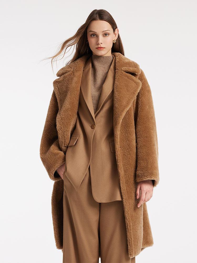 Lamb Wool Oversized Teddy Overcoat GOELIA