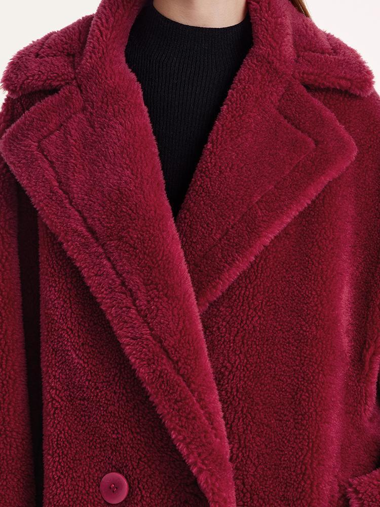 Teddy Lamb Wool Lapel Oversized Coat GOELIA