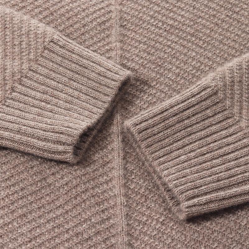 Beige Cashmere Twisted Sweater GOELIA