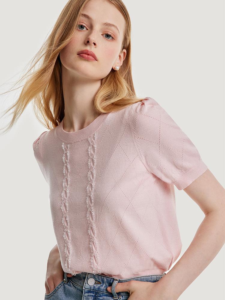 Haut tricoté en tencel et soie de mûrier 