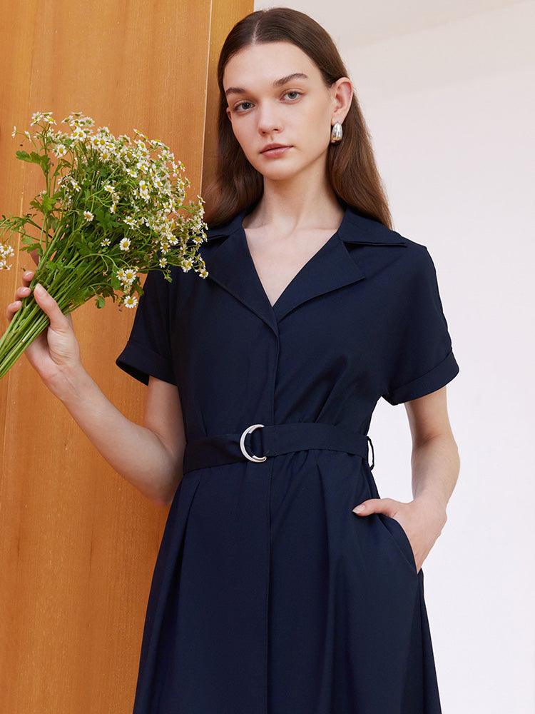 Lapel Collar Shirt dress GOELIA