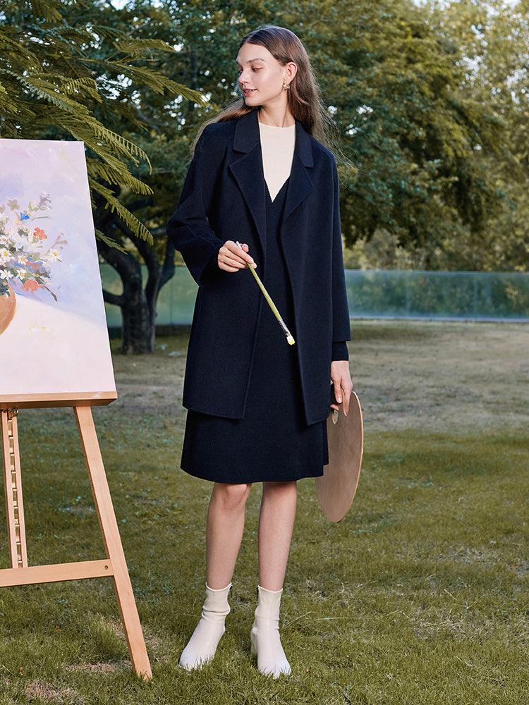 Mid-Length Silk & Wool Coat GOELIA