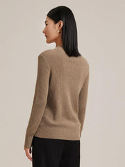 Coffee Brown Cashmere Sweater GOELIA