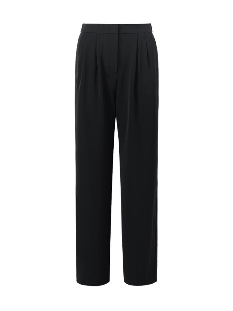 Black Straight Full Length Pants GOELIA