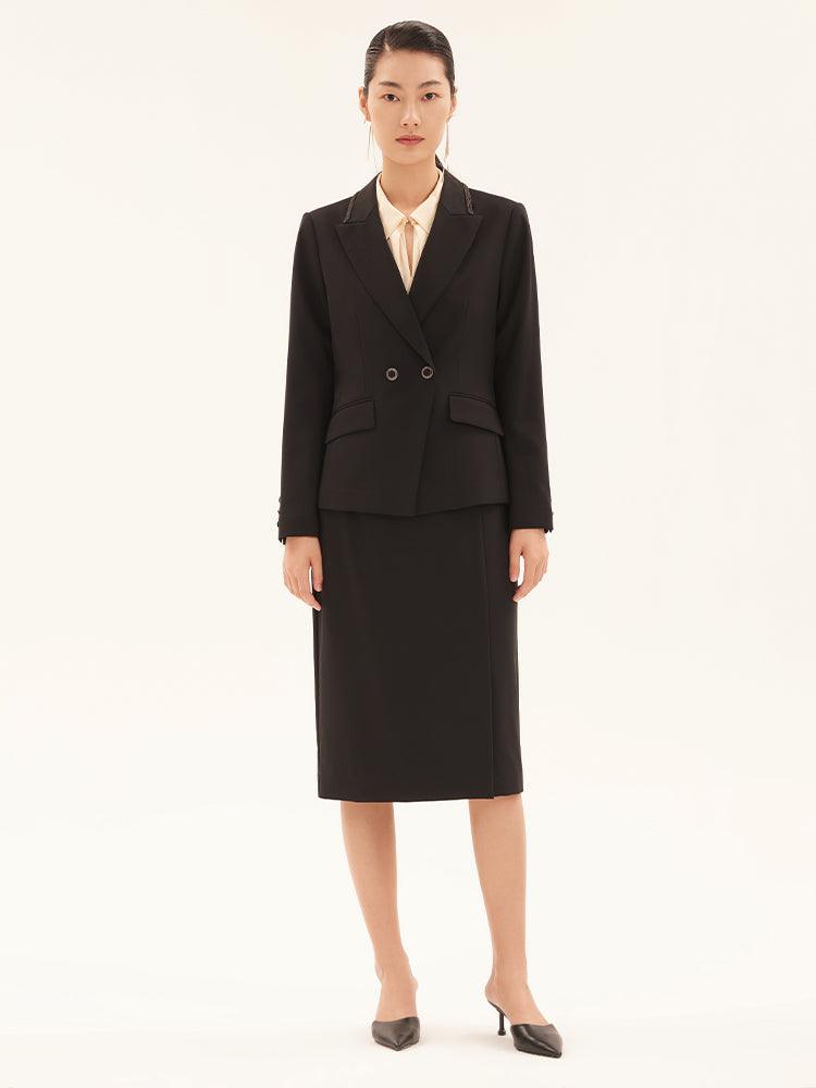 Slim Worsted Wool Blazer GOELIA